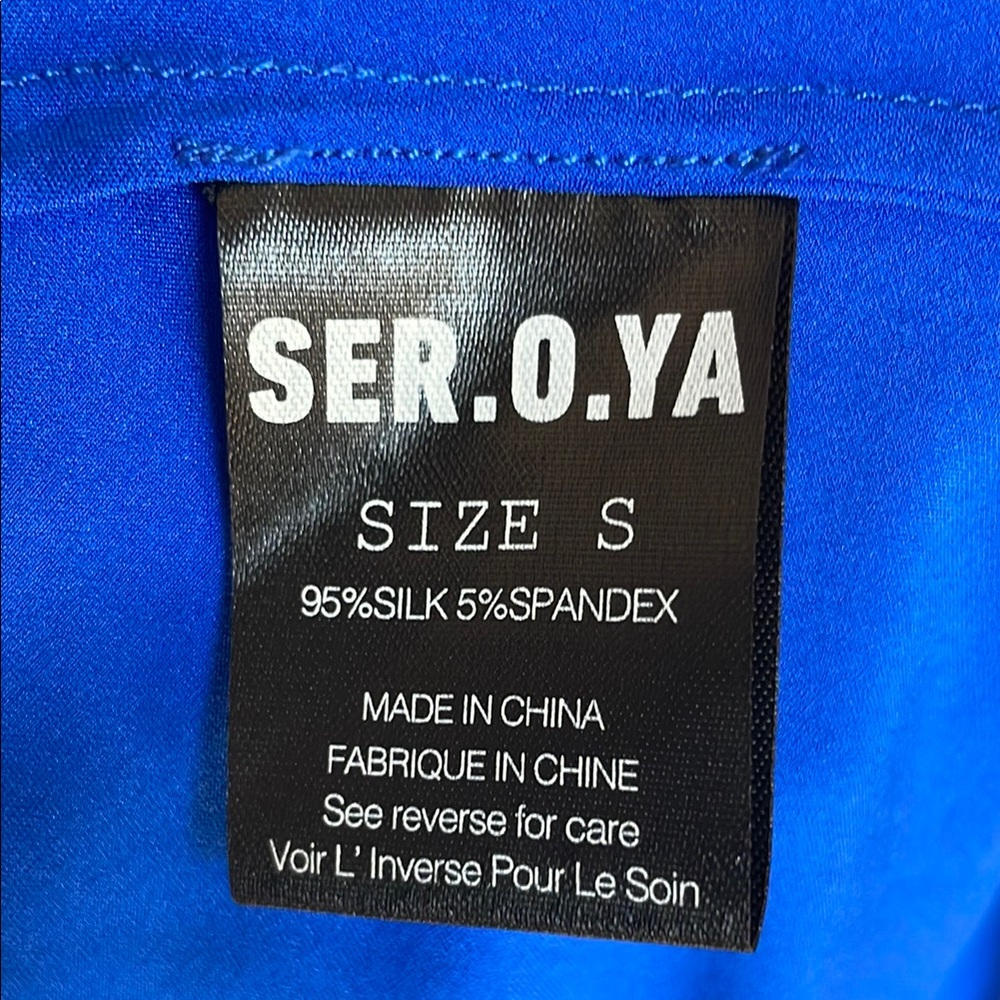 Revolve | SER.O.YA Rowan Silk Maxi Dress in Royal Blue - Picture 6 of 7